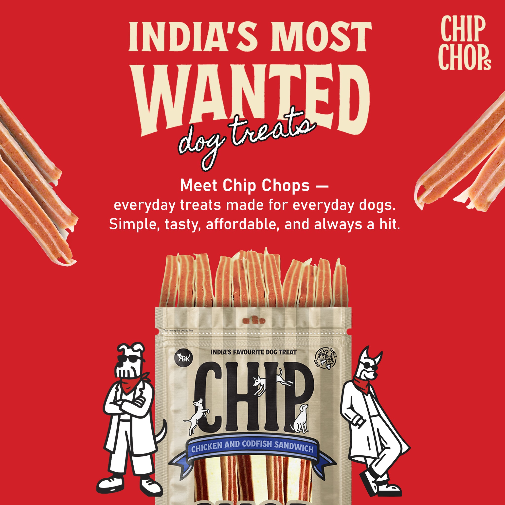Chip Chops Chicken and Codfish Sandwich Dog Treats Dog Treats + Others Chip Chops