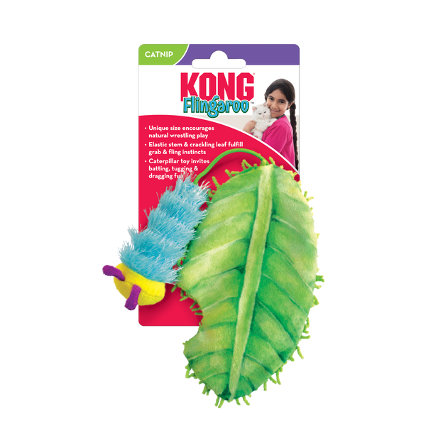 Kong Flingaroo Caterpillar Toy for Cats (Blue & Green)