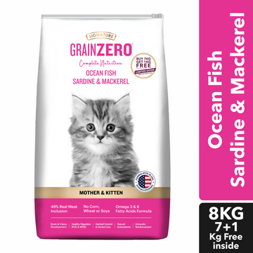 Signature Grain Zero Ocean Fish, Sardine and Mackerel Mother and Kitten Cat Dry Food