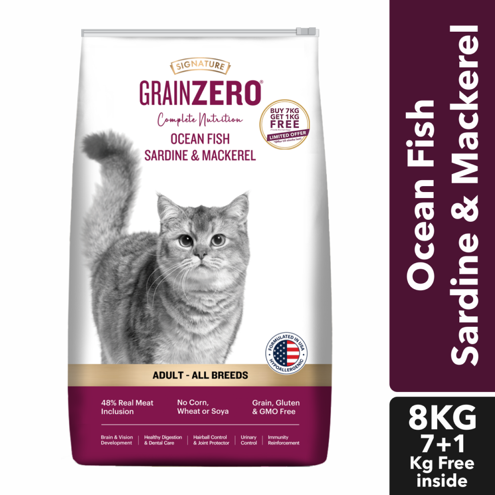 Signature Grain Zero Ocean Fish, Sardine and Mackerel Adult Cat Dry Food