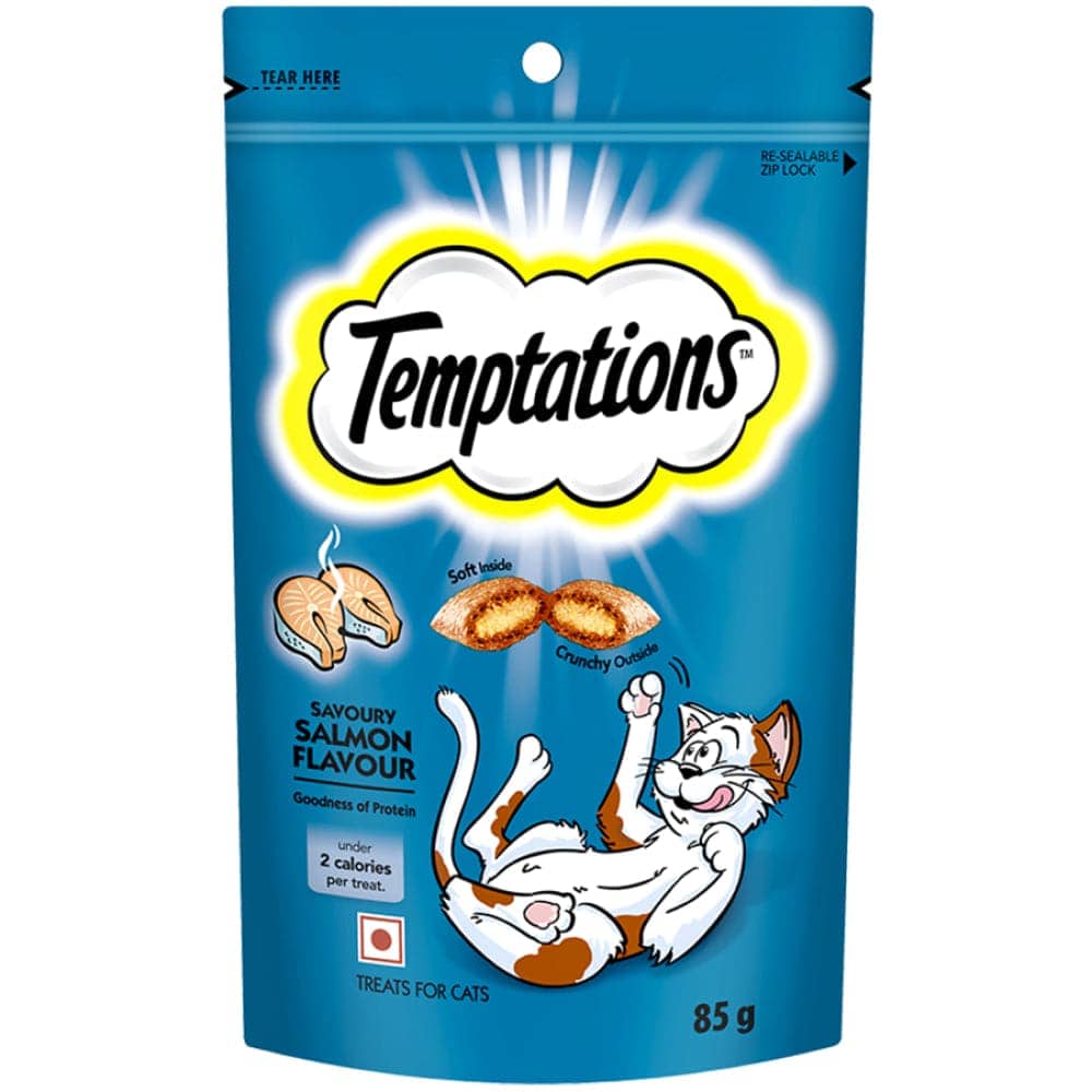 Temptations Seafood Medley and Savoury Salmon Flavour Cat Treats Combo