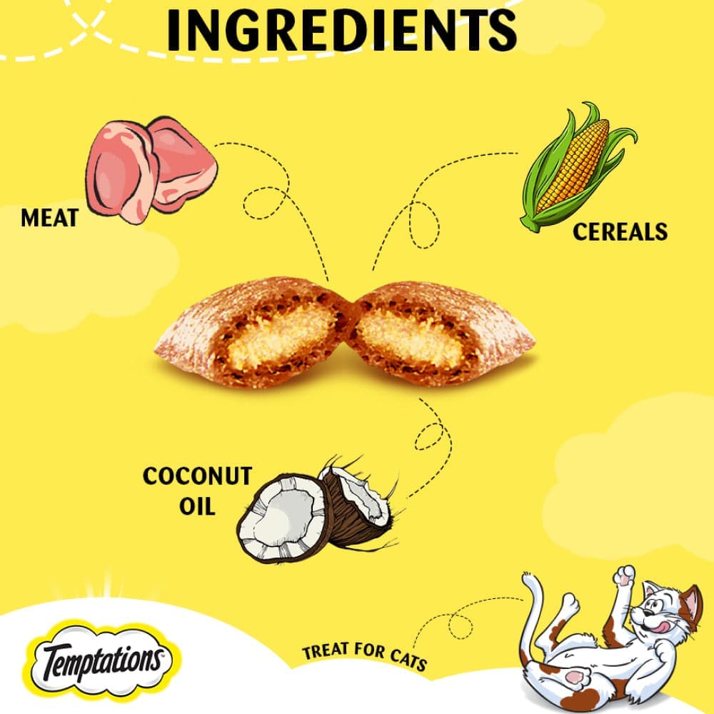 Temptations Tasty Chicken, Savoury Salmon and Seafood Medley Flavour Cat Treats Combo Cats-Treats & Others Temptations