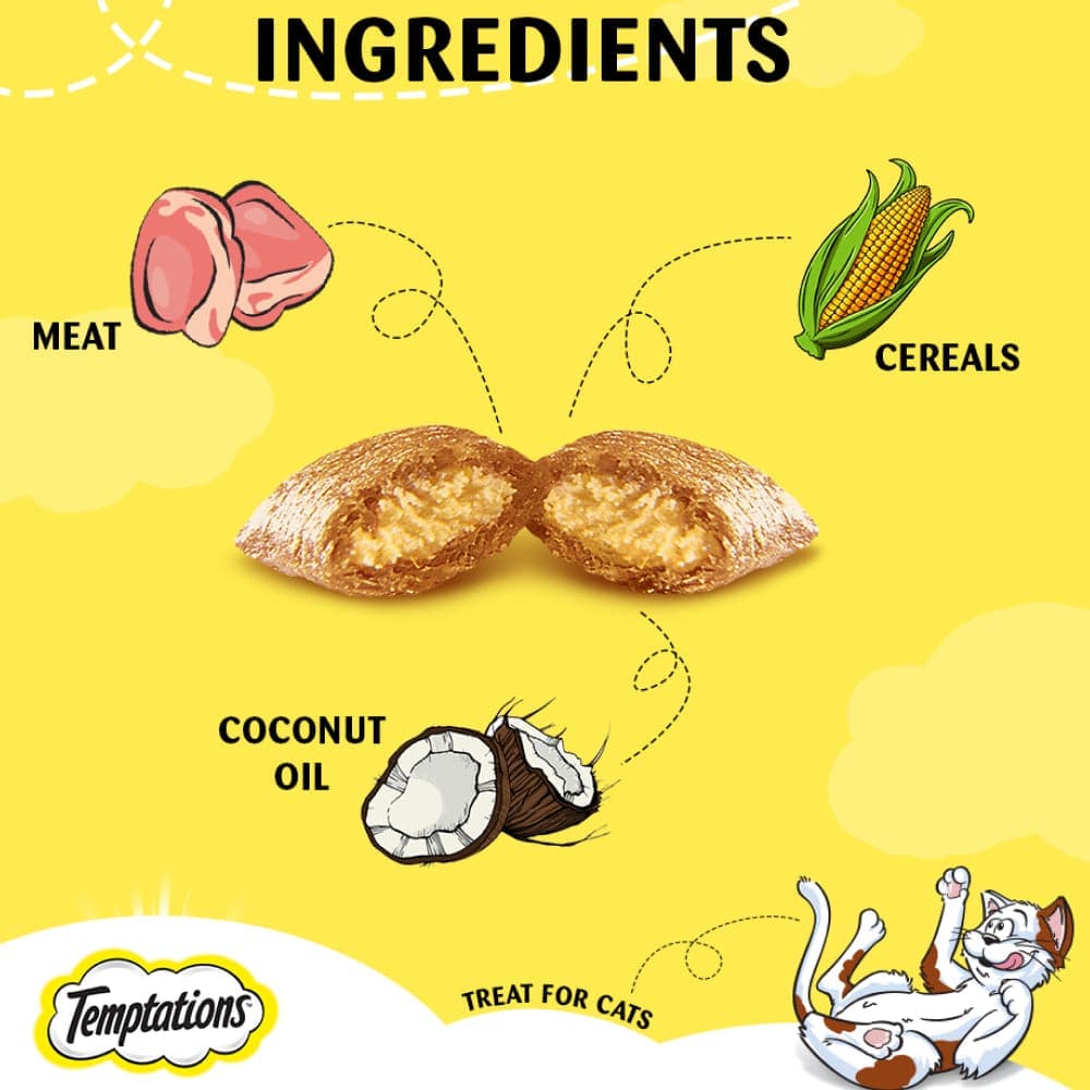 Temptations Seafood Medley, Tasty Chicken and Tempting Tuna Flavour Cat Treats Combo Cats-Treats & Others Temptations