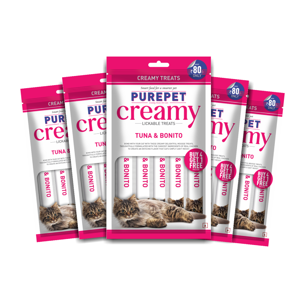 Purepet Tuna and Bonito Lickable Creamy Treats for Cats