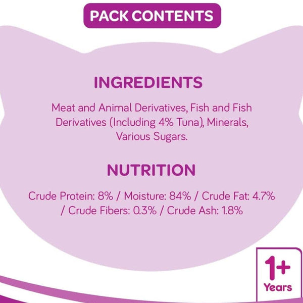 Whiskas Tuna in Jelly Meal Adult Cat Wet Food and Tuna Flavour Adult Cat Dry Food Combo