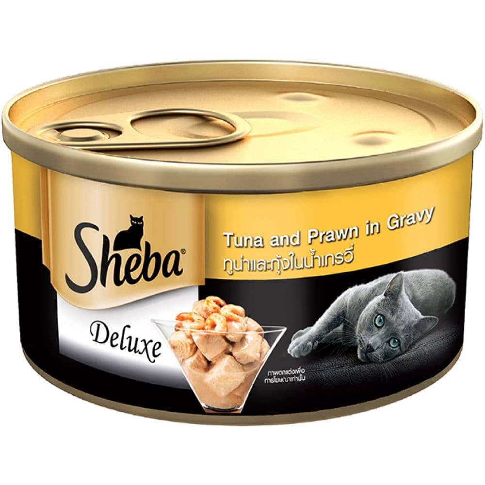 Sheba Tuna Fillet & Whole Prawns in Gravy Premium Cat Wet Food and Chicken Flavour Irresistible All Life Stage Cat Dry Food Combo Exclusive Combo Sheba