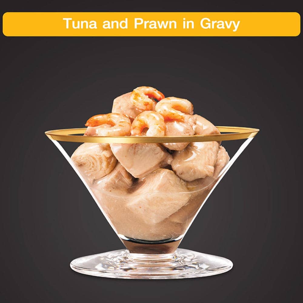 Sheba Tuna Fillet & Whole Prawns in Gravy Premium Cat Wet Food and Chicken Flavour Irresistible All Life Stage Cat Dry Food Combo Exclusive Combo Sheba