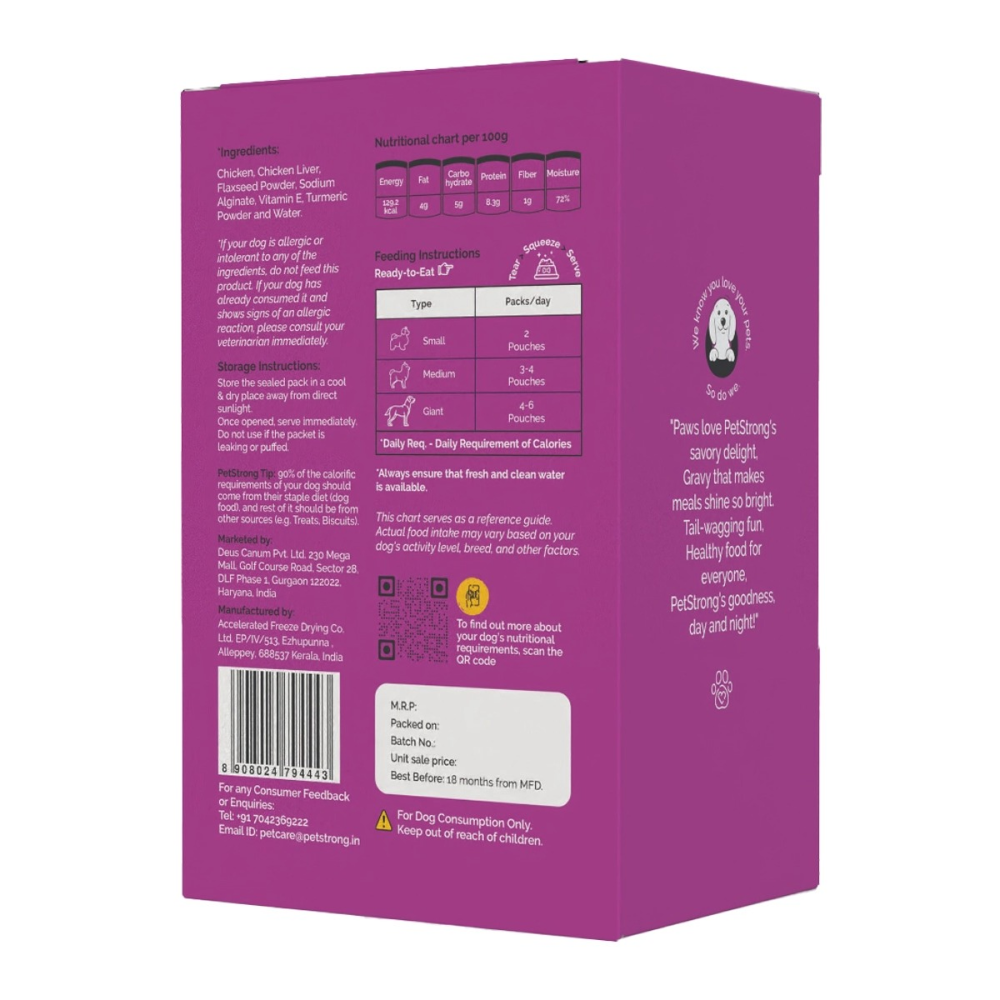 PetStrong Chicken Liver in Gravy Wet Food for Dogs