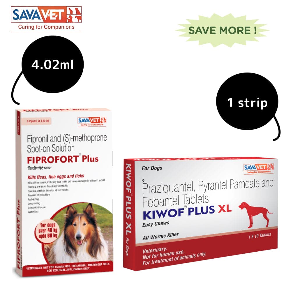 Dewormer and Tick & Flea Control Spot On Combo for Gaint Dogs (Above 40kg)