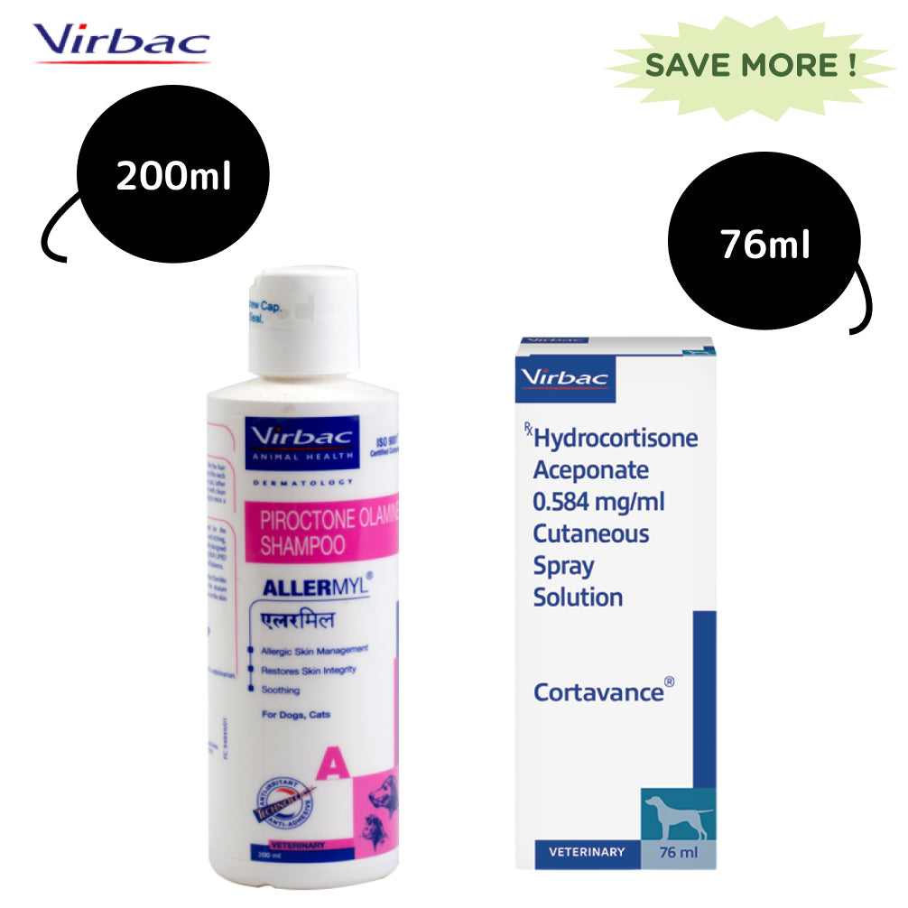 Virbac Cortavance Spray (76ml) and Allermyl Shampoo (200ml) Itch Relief Combo Both-Pharmacy Virbac Pharmacy 200mL + 76mL