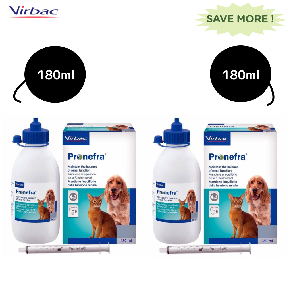 Virbac Pronefra Syrup for Dogs & Cats Combo (180ml+180ml) Both-Pharmacy Virbac Pharmacy 180ml+180ml