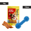 Henlo Chicken Jerky High Protein Treats & Pet Vogue Blue Bone Rubber Chew Toy Dog Combo Exclusive Combo Exclusive Combo 70g+7.5cm