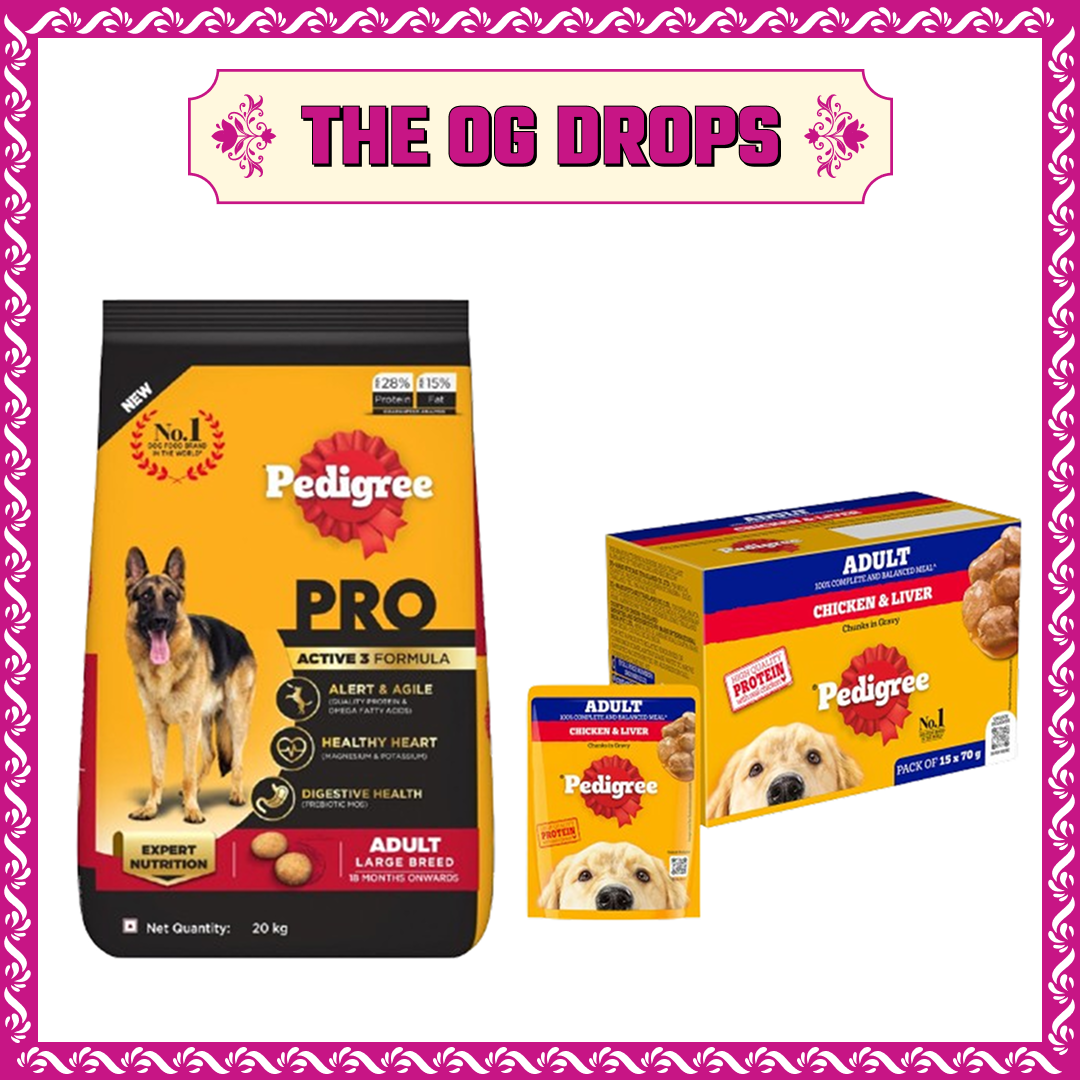 Pedigree PRO Active Adult Large Breed Dry Food, Pedigree Chicken Liver Gravy Dogs Wet Food Combo Exclusive Combo Exclusive Combo