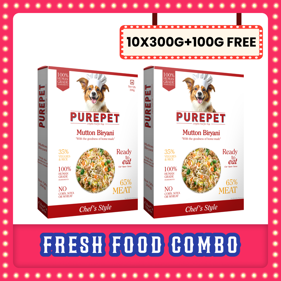 Purepet Mutton Biryani Fresh Food For Dogs Dogs-Fresh Food Purepet 10x300g+100g Fresh Food Free