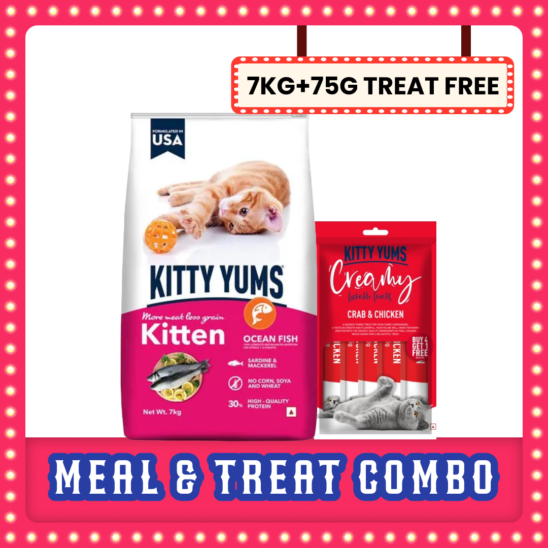 Kitty Yums Ocean Fish Kitten (1 to 12 Months) Cat Dry Food Cats- Dry food Kitty Yums 7kg+75g Treat Free