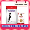 Purepet Chicken & Vegetable Adult Dog Dry Food Dogs- Dry Food Purepet 20kg+100g Fresh Food Free