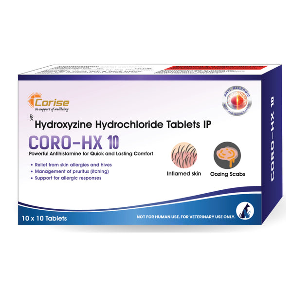 Corise Coro HX 10mg Tablet (Hydroxyzine Hydrochloride) for Dogs and Cats
