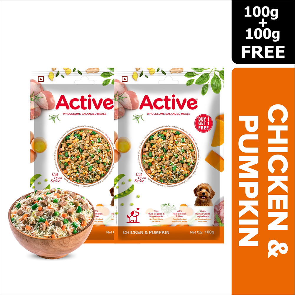 Active Chicken and Pumpkin Biryani Fresh Food For Dogs (Buy 1 Get 1) Dogs-Fresh Food Active 100+100g