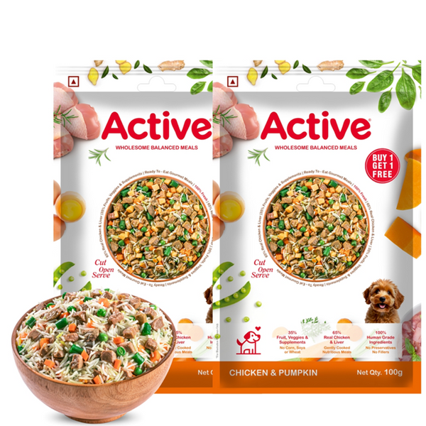 Active Chicken and Pumpkin Biryani Fresh Food For Dogs (Buy 1 Get 1)