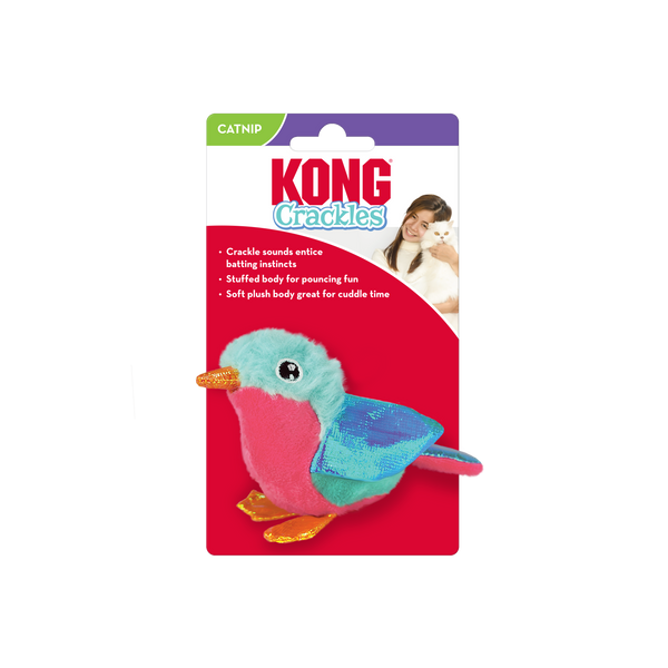 Kong Crackles Tweetz Bird Toy for Cats (Blue)