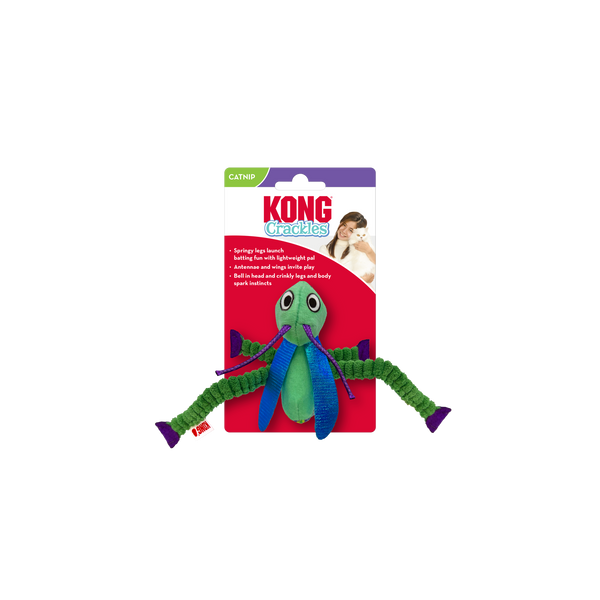 Kong Crackles Grasshopper Toy for Cats (Green)