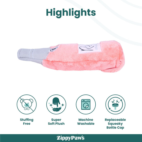 Zippy Paws Happy Hour Rose Crusherz Plush Toy for Dogs