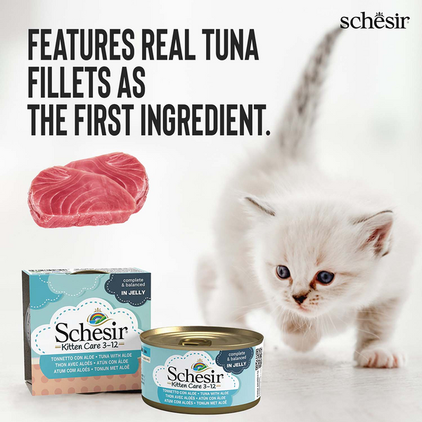 Schesir Tuna Whole Meat and Rice with Aloe Vera in Jelly Cat Wet Food