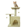 Skatrs Cat Tree with Sisal Rope, Scratching Post, Condo & Hanging Toys for Cats & Kittens (Beige) Cats-Toys Skatrs