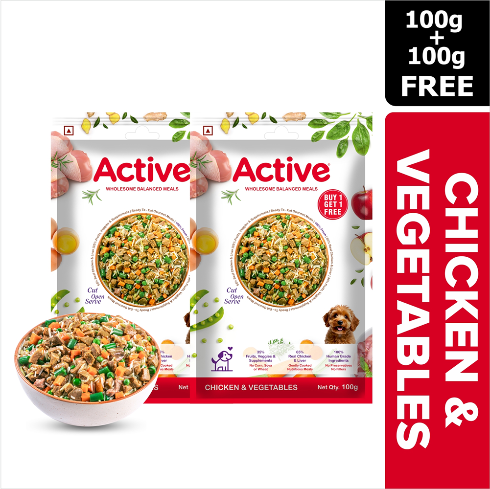 Active Chicken and Vegetable Biryani Fresh Food for Dogs (Buy 1 Get 1) Dogs-Fresh Food Active 100+100g