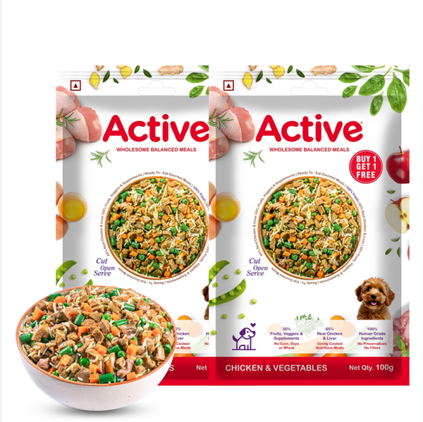 Active Chicken and Vegetable Biryani Fresh Food for Dogs (Buy 1 Get 1)