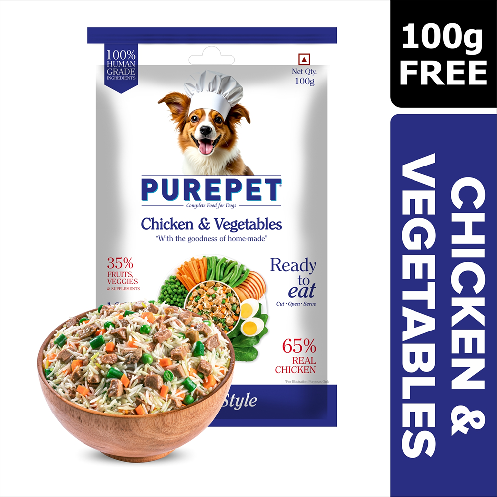 Purepet Chicken and Vegetable Biryani Fresh Food For Dogs Sample Purepet 100g