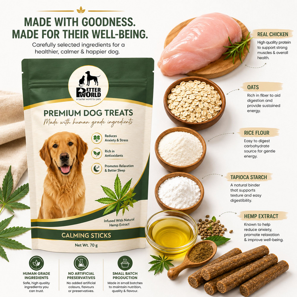 Petter World Calming Sticks with Hemp Oil Dog Treats