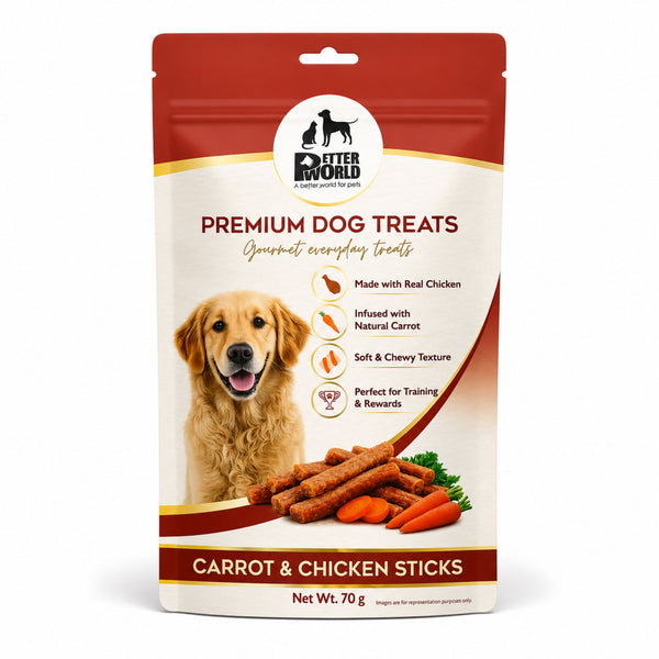 Petter World Carrot & Chicken Sticks Soft Gourmet Chicken Dog Treats