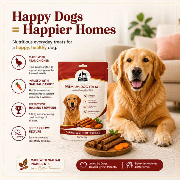 Petter World Carrot & Chicken Sticks Soft Gourmet Chicken Dog Treats