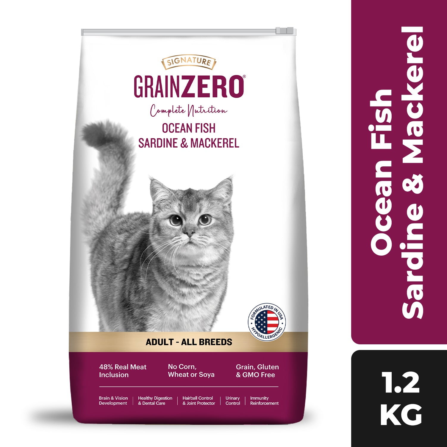 Signature Grain Zero Ocean Fish, Sardine and Mackerel Adult Cat Dry Food Cats- Dry food Signature