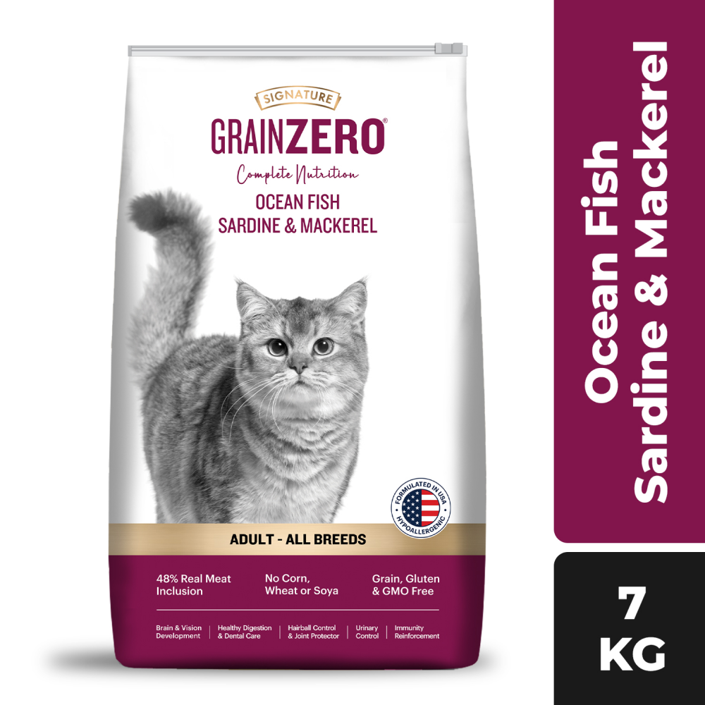 Signature Grain Zero Ocean Fish, Sardine and Mackerel Adult Cat Dry Food