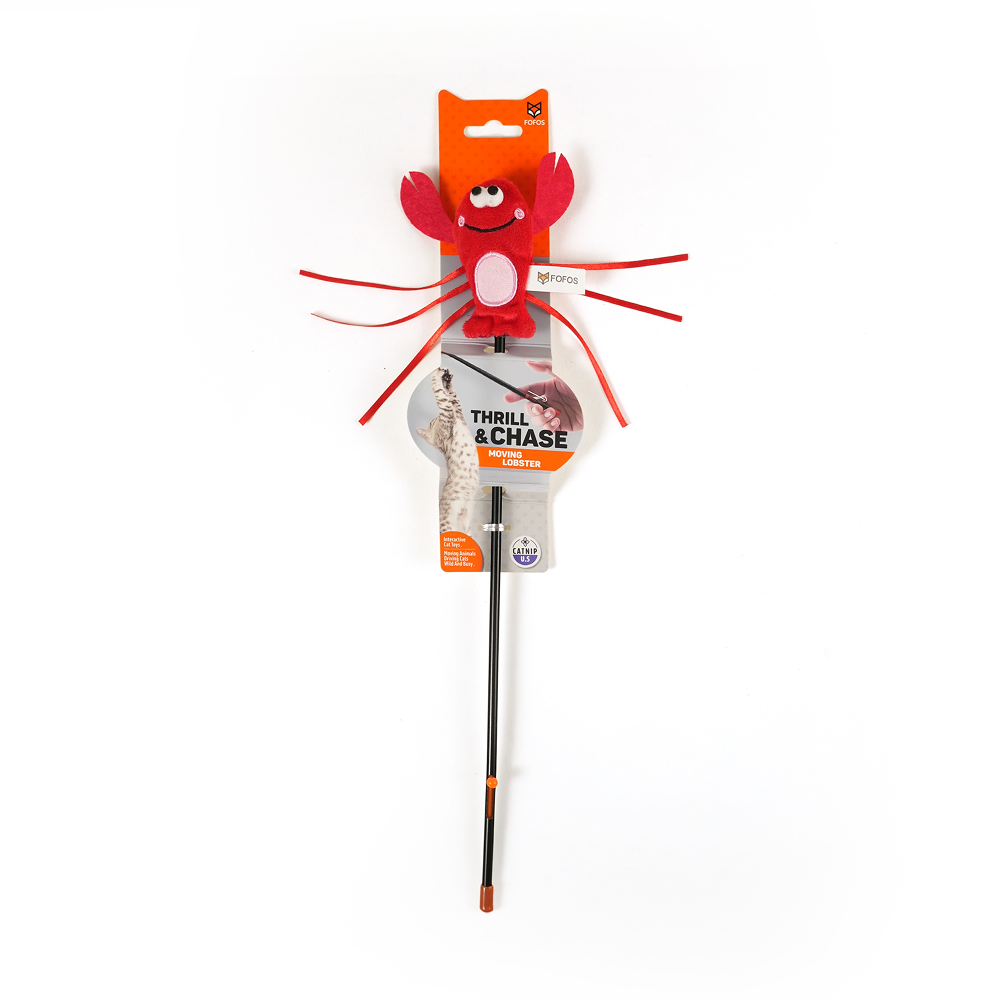 Barkbutler x Fofos Wand Moving Lobster Teaser Toy for Cats Cats-Toys Barkbutler 41x4.5cm