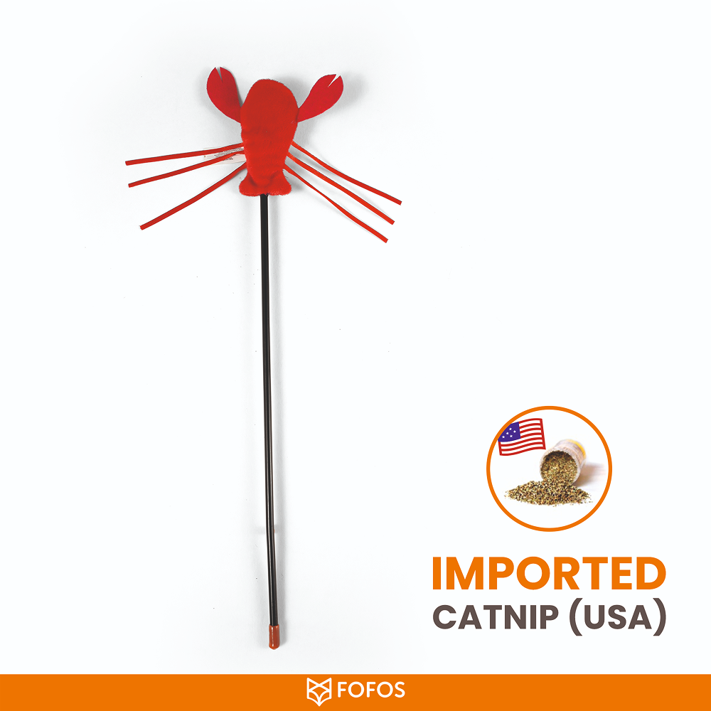 Barkbutler x Fofos Wand Moving Lobster Teaser Toy for Cats Cats-Toys Barkbutler