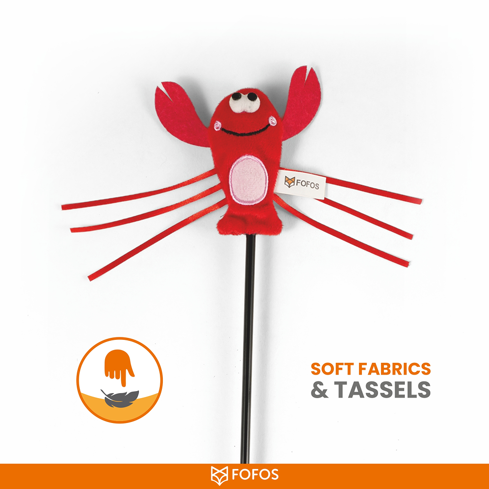 Barkbutler x Fofos Wand Moving Lobster Teaser Toy for Cats Cats-Toys Barkbutler