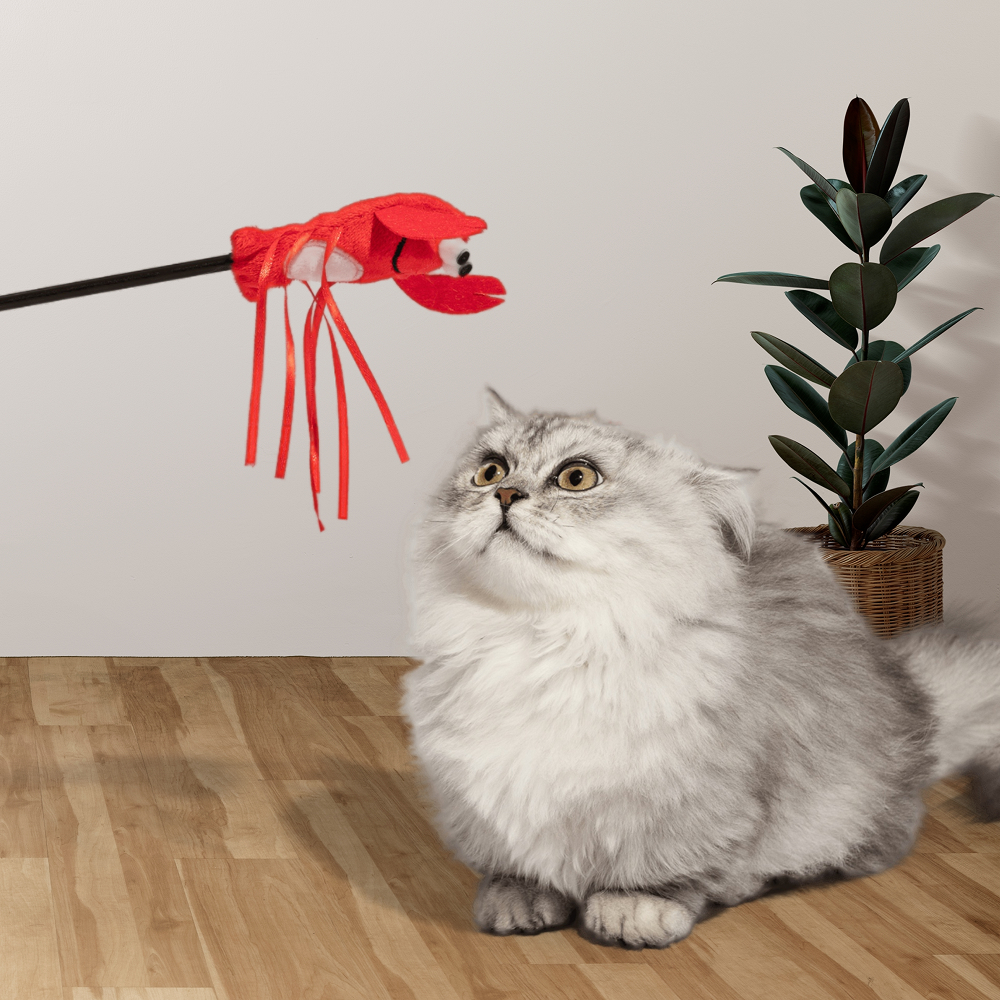 Barkbutler x Fofos Wand Moving Lobster Teaser Toy for Cats Cats-Toys Barkbutler