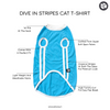 Pets Way Dive In Stripes Tshirt for Cat (Ocean) Cats-Clothing & Accessories Pets Way Dropship