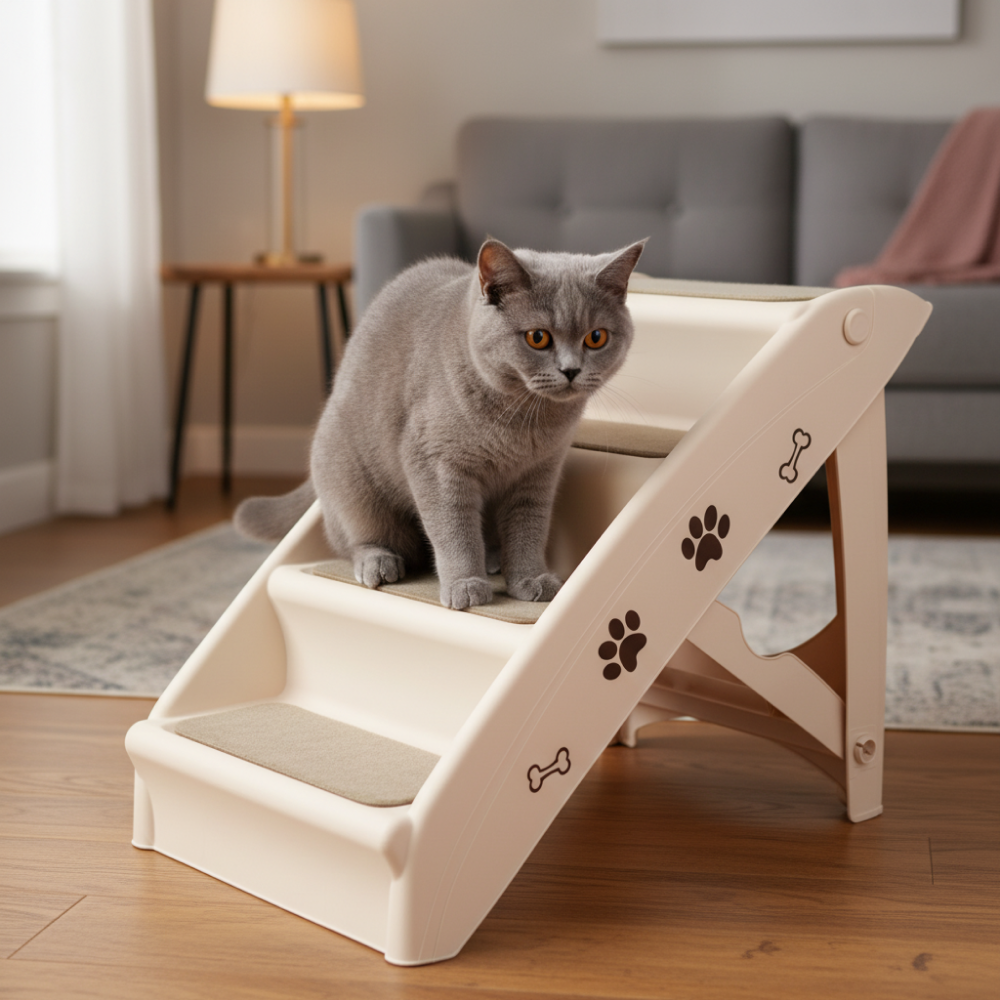 Skatrs 4 Step Easy Access Pet Stairs for Dogs & Cats Both-Toys Skatrs