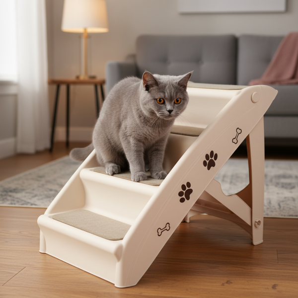 Skatrs 4 Step Easy Access Pet Stairs for Dogs & Cats