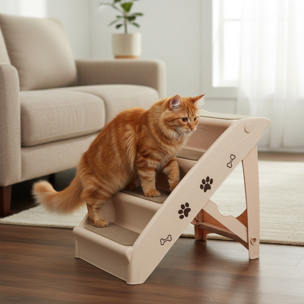 Skatrs 4 Step Easy Access Pet Stairs for Dogs & Cats Both-Toys Skatrs
