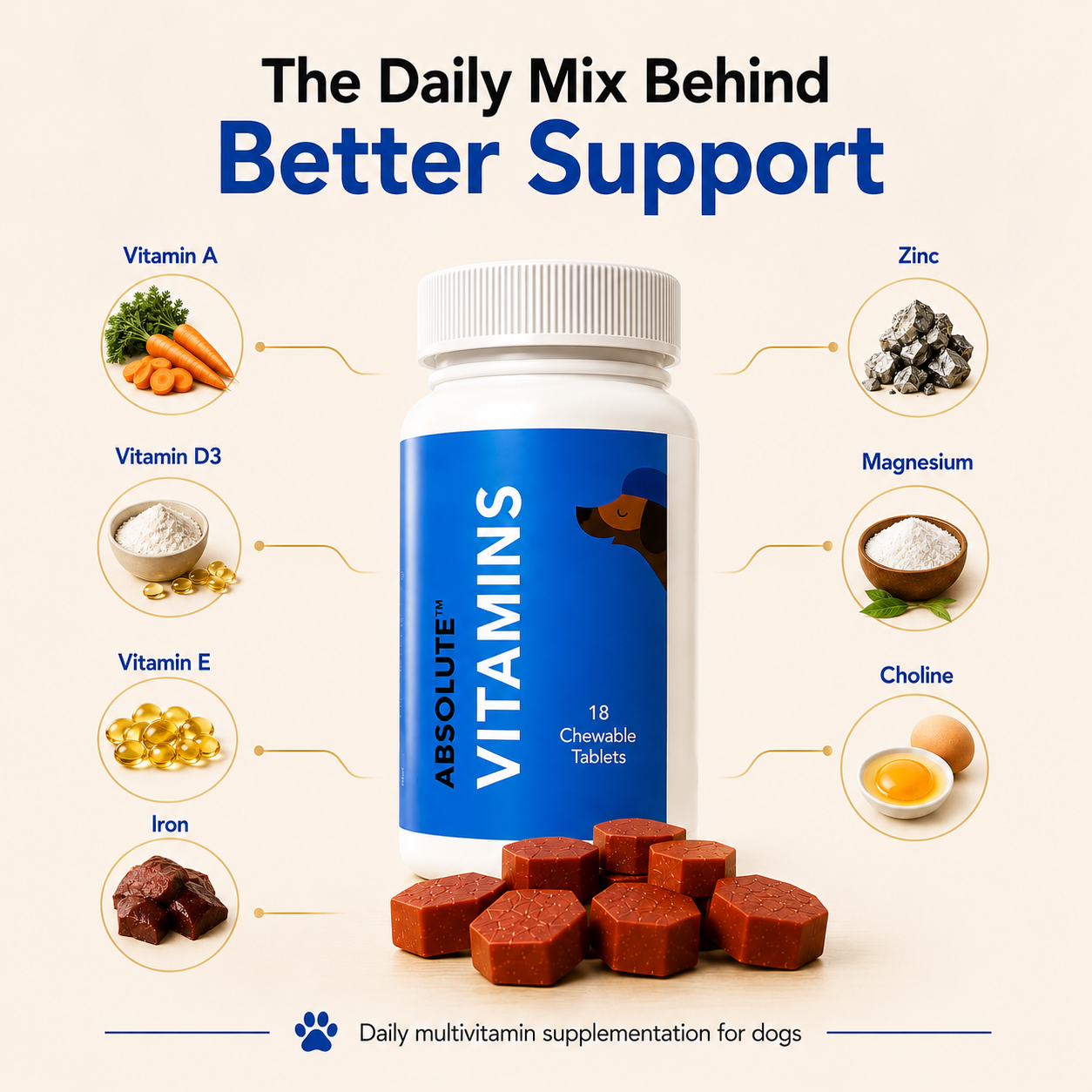Drools Absolute Vitamin Supplement Tablets for Dogs Dogs-Health & Wellness Drools