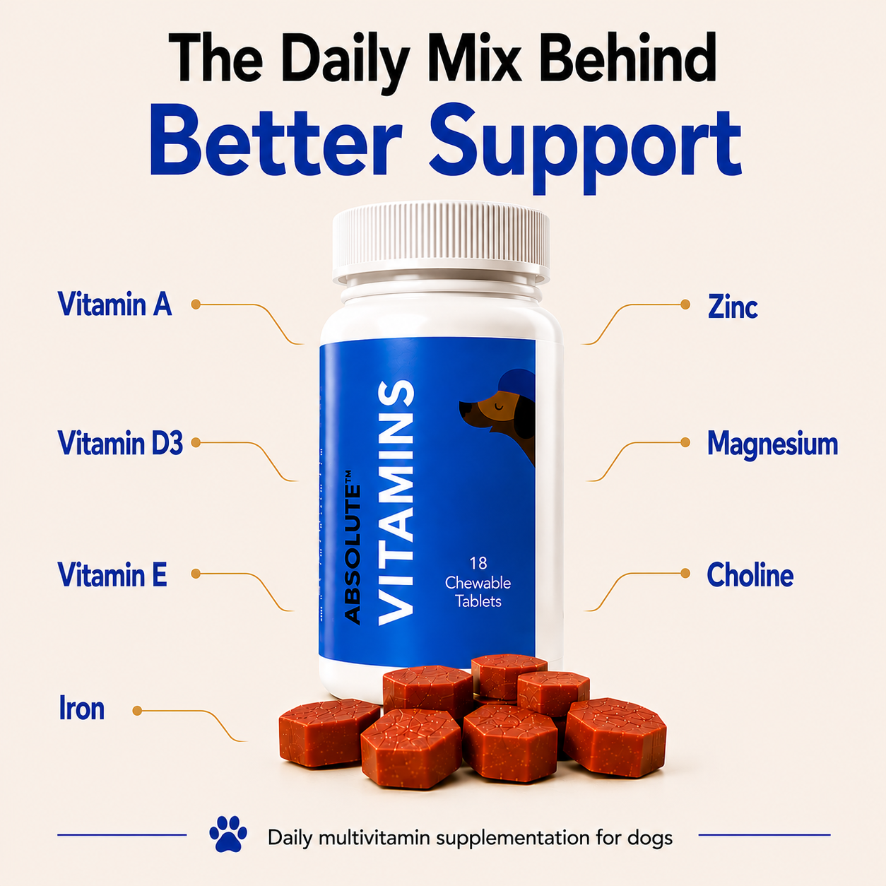 Drools Absolute Vitamin Supplement Tablets for Dogs Dogs-Health & Wellness Drools