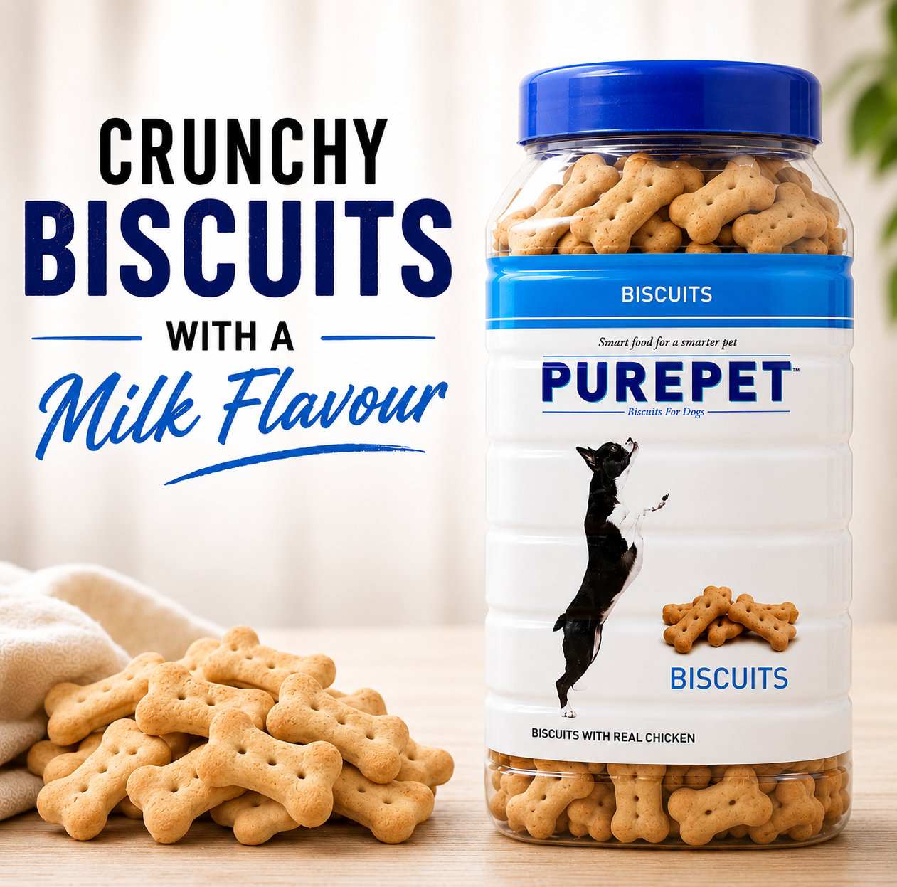Purepet Milk Flavour Real Chicken Biscuit Dog Treats Dog Treats + Others Purepet