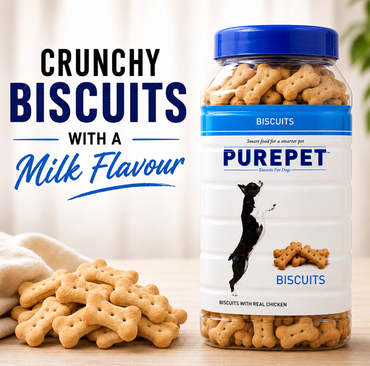 Purepet Milk Flavour Real Chicken Biscuit Dog Treats Dog Treats + Others Purepet