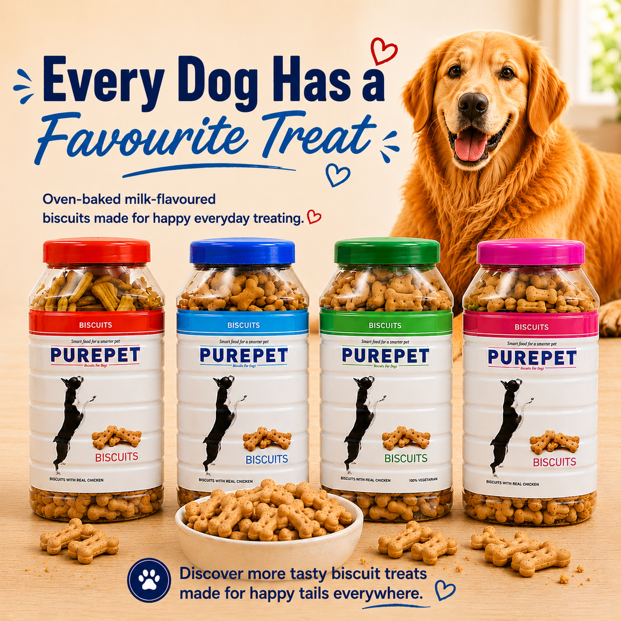 Purepet Milk Flavour Real Chicken Biscuit Dog Treats Dog Treats + Others Purepet