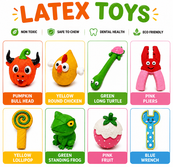 Skatrs Pumpkin Bull Head Latex Chew Toy for Dogs